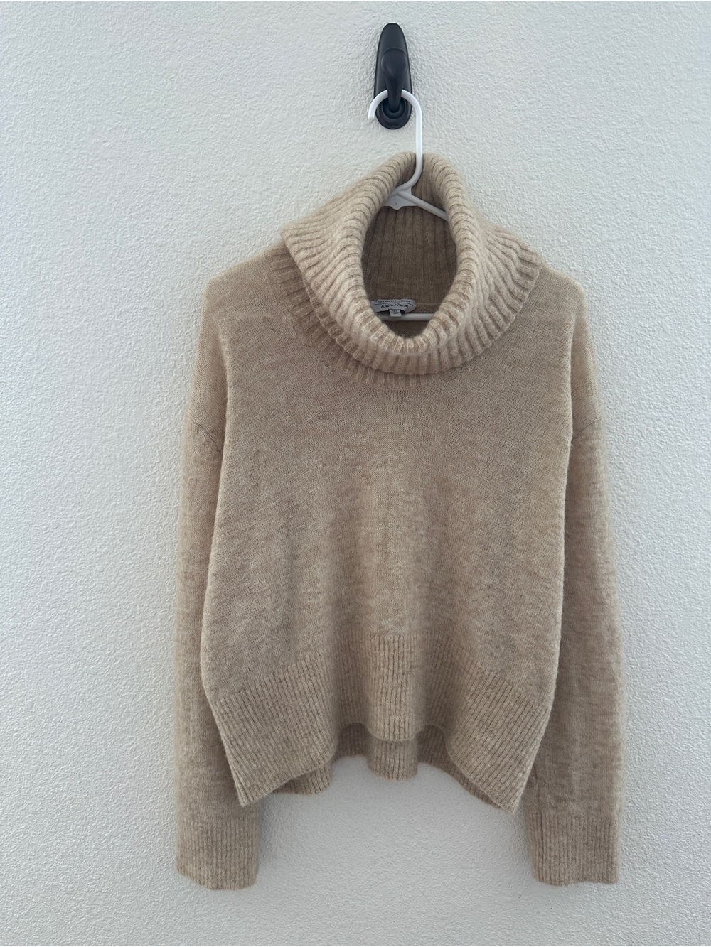 & Other Stories Beige Alpaca Wool Blend Turtleneck Sweater Cozy Minimalist Small
